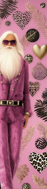 Free printable Christmas bookmarks of a Santa in purple orchid tones